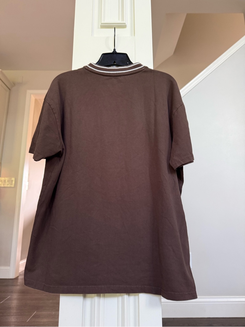 YoungLA Men's Chocolate Brown With White Short-Sleeve Crewneck T-Shirt Medium - Picture 3 of 6